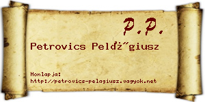 Petrovics Pelágiusz névjegykártya